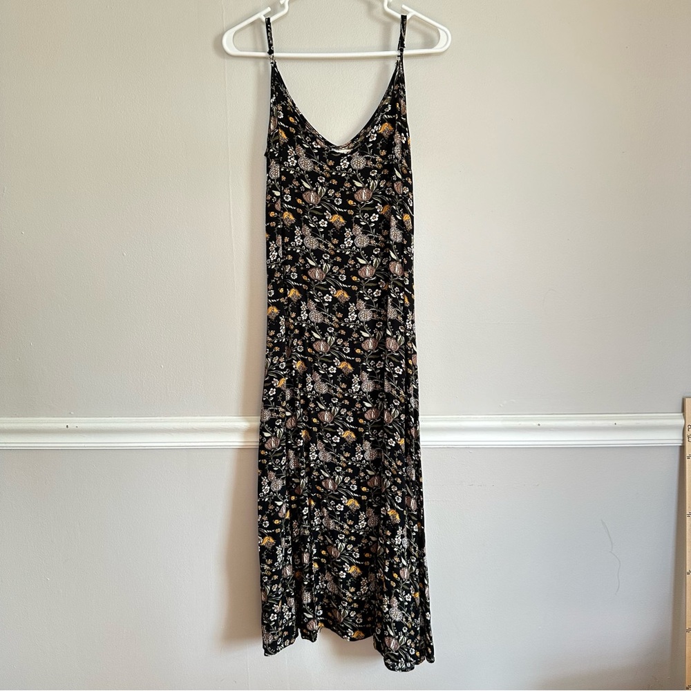 Natural Life, Women’s Dress, Small, Adjustable Straps, Rayon, Black/Floral